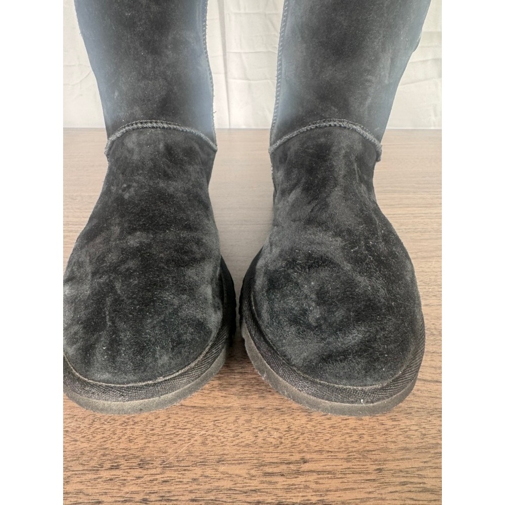 UGG Australia Tall 5-Button Black Suede Boots Women's Shearling Lined Boots - Picture 2 of 11